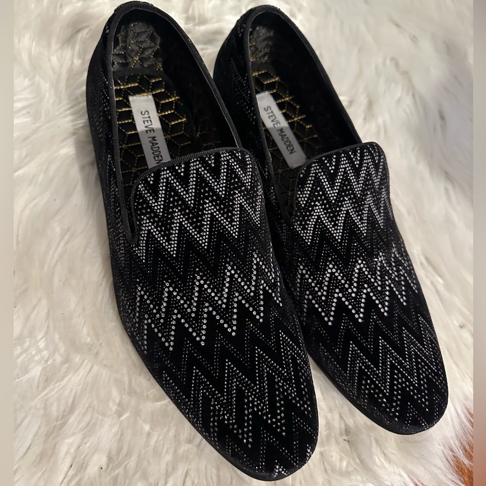 rhinestone steve madden loafers